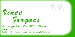 vince forgacs business card